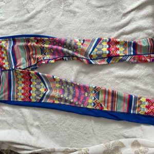 Colorful patterned yoga pants. Size M. From tjmaxx. Never worn